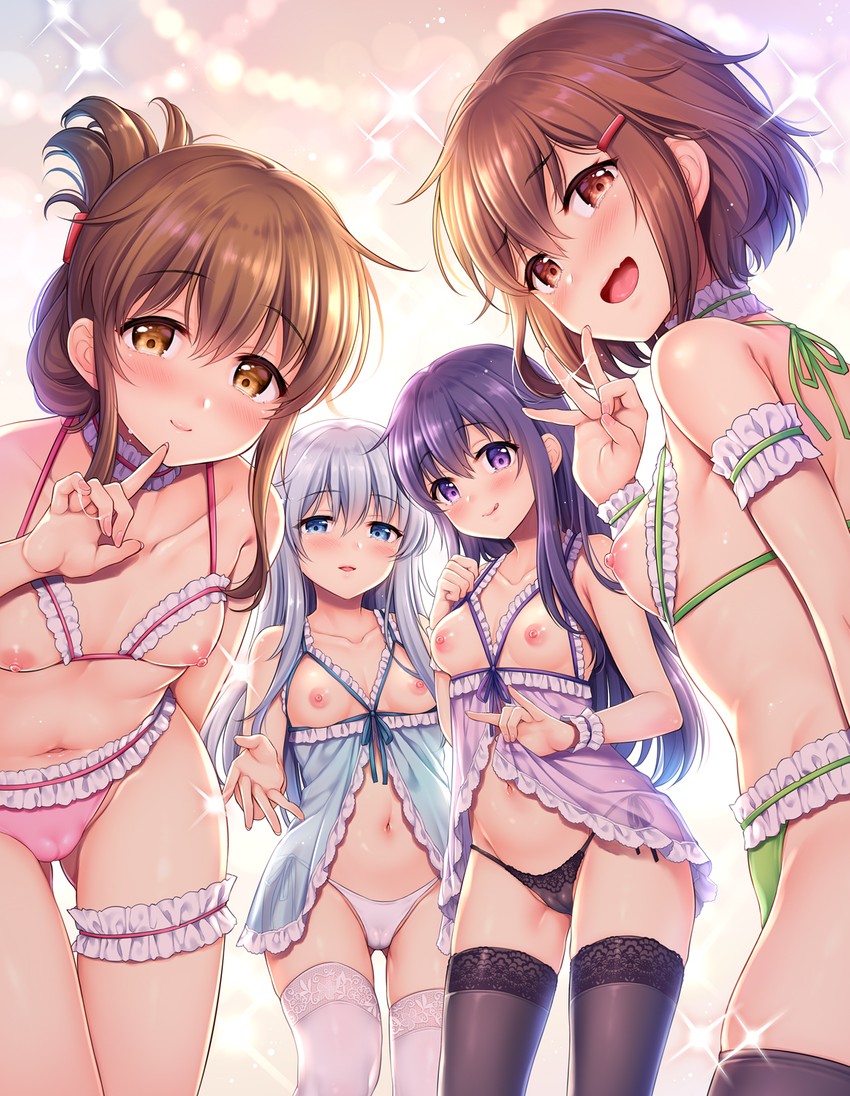 hibiki, inazuma, ikazuchi, and akatsuki (kantai collection) drawn by sasachin_(k+w)
