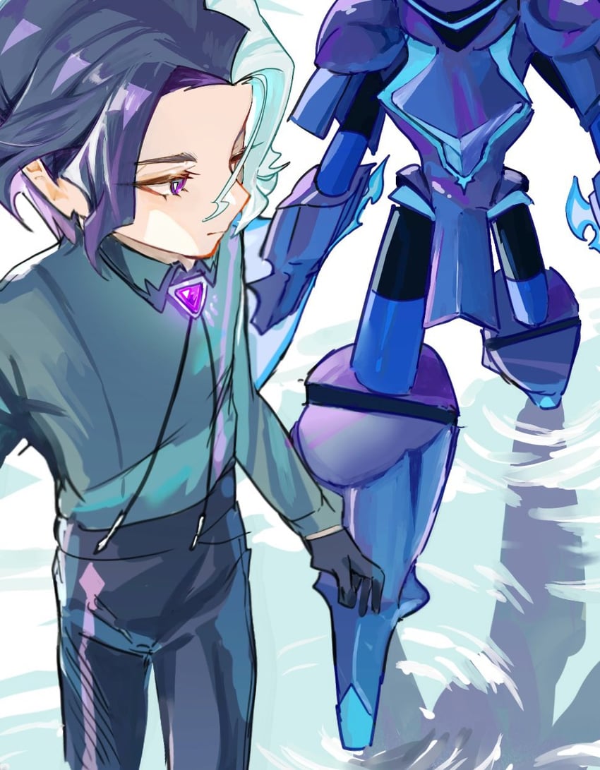 ceruledge and amethio (pokemon and 1 more) drawn by copituji