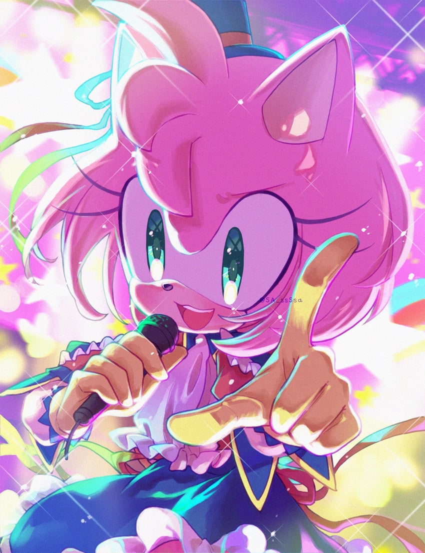 arima kana and amy rose (sonic and 1 more) drawn by konjiki_ringo