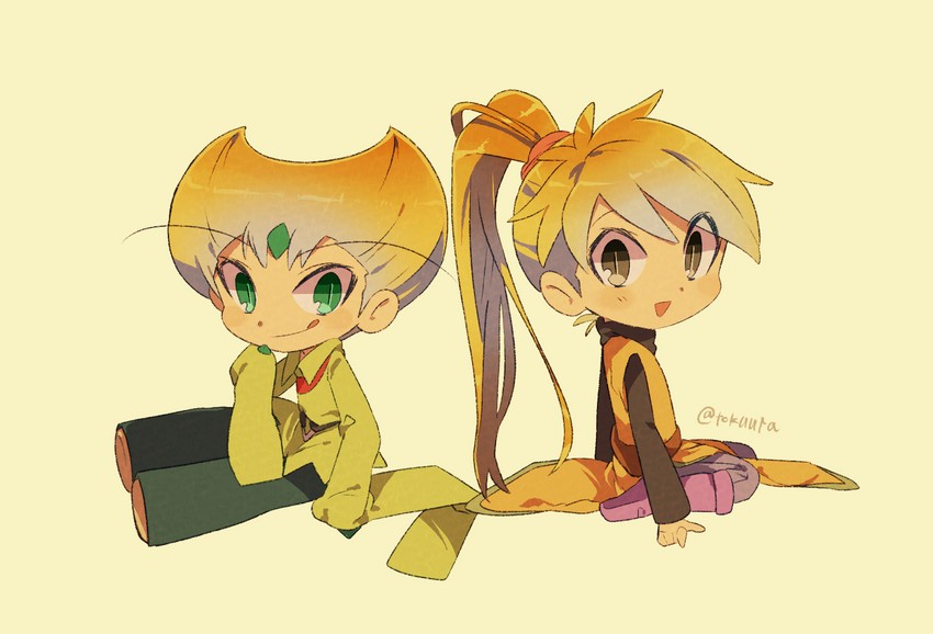 yellow and emerald (pokemon and 1 more) drawn by tokuura