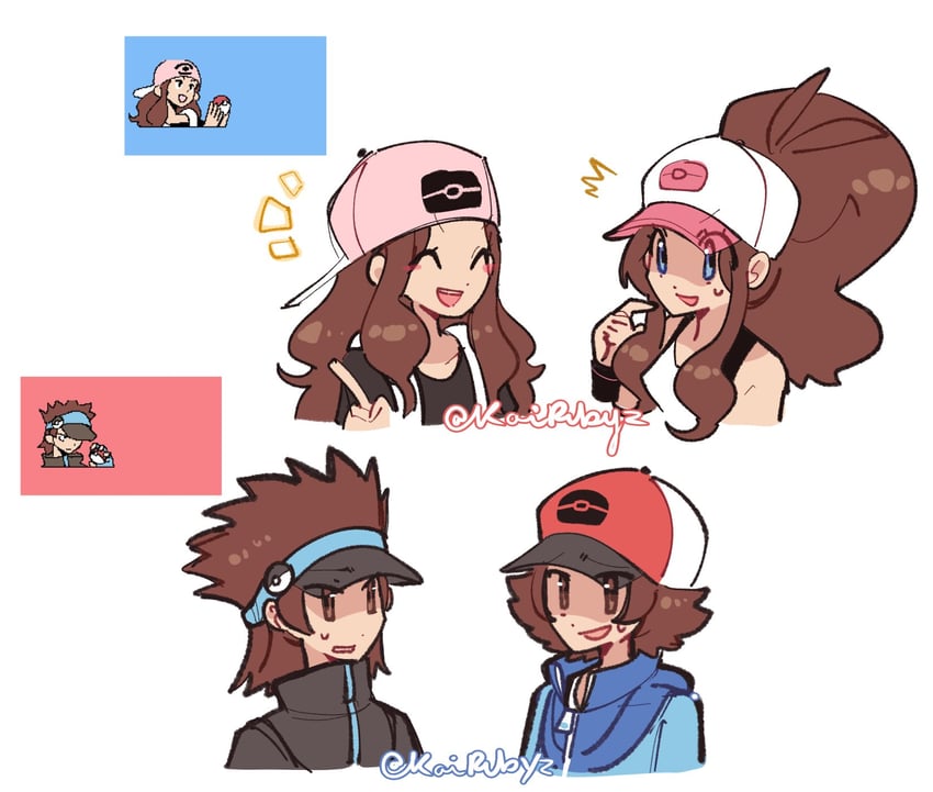 hilda and hilbert (original and 2 more) drawn by kairubyz