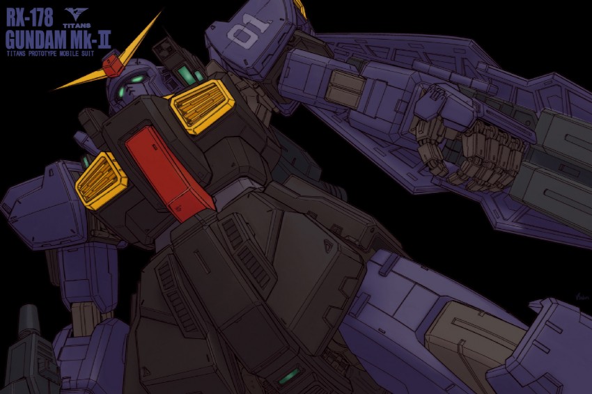 gundam mk ii (gundam and 1 more) drawn by viridian-c