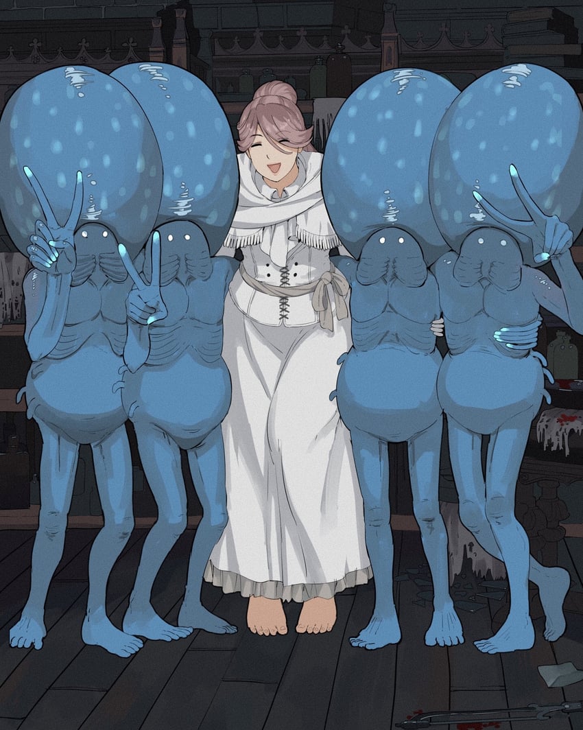 iosefka, celestial emissary, and small celestial emissary (bloodborne) drawn by giganticbuddha