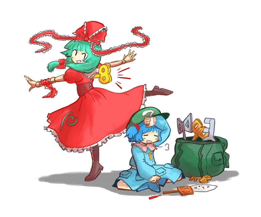 kawashiro nitori and kagiyama hina (touhou) drawn by oysterfried