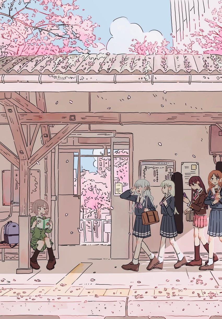 togawa sakiko, nagasaki soyo, shiina taki, wakaba mutsumi, and takamatsu tomori (bang dream! and 1 more) drawn by yang_miemie_benti
