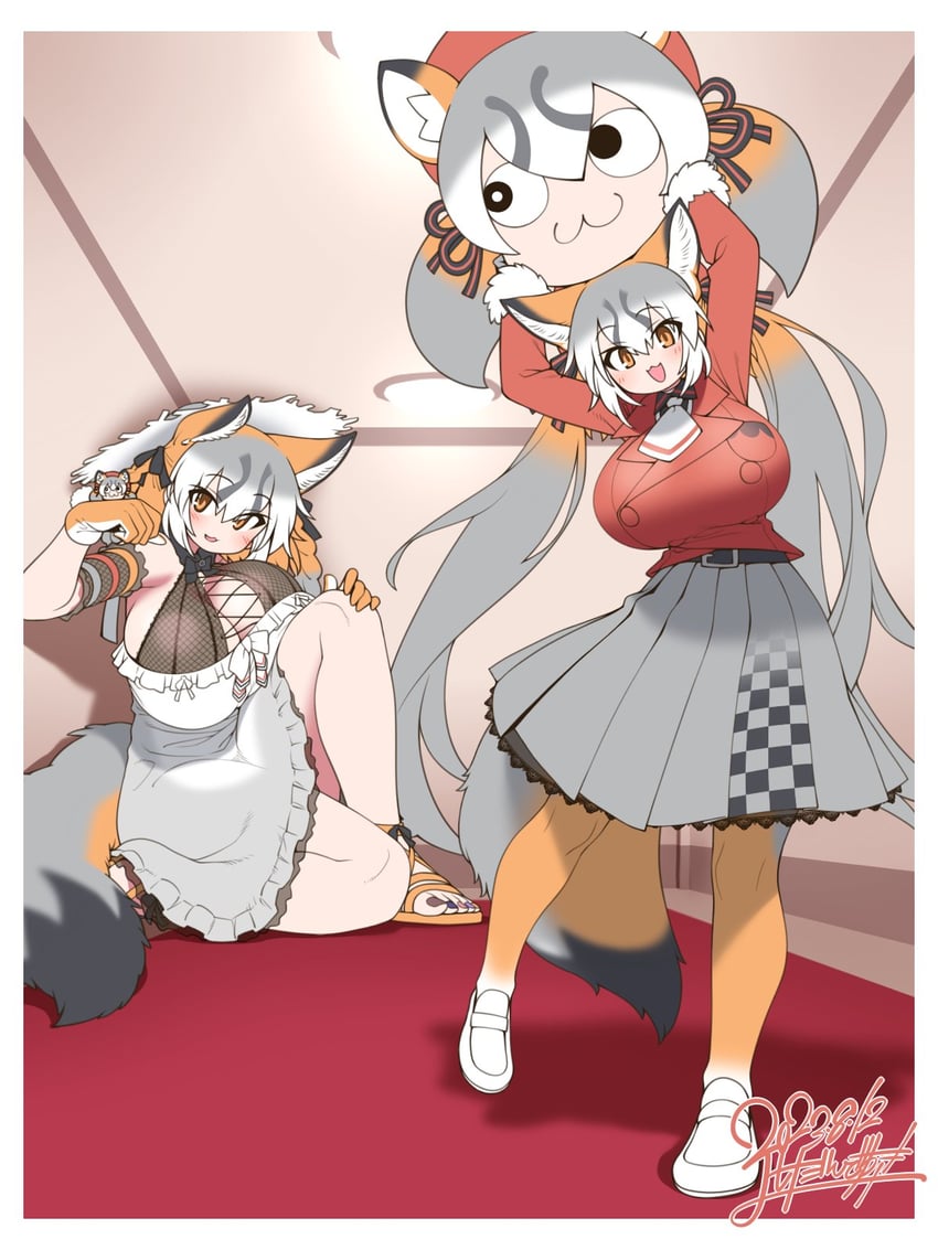 island fox and kanihai (kemono friends and 2 more) drawn by yoshida_hideyuki