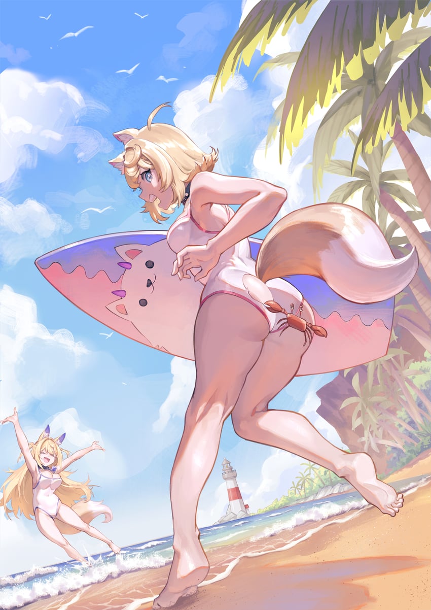 fuwawa abyssgard, mococo abyssgard, and perroccino (hololive and 1 more) drawn by zetsuental