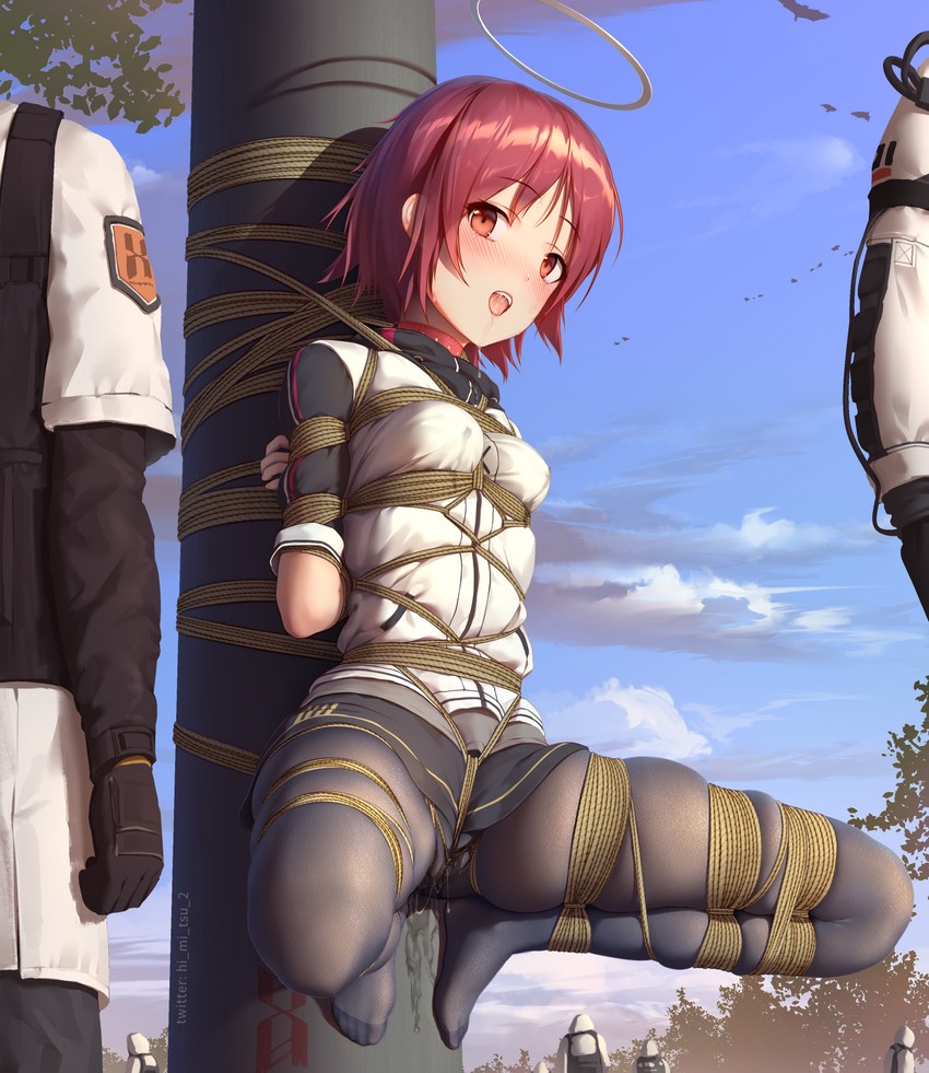 exusiai and reunion soldier (arknights) drawn by himitsu_(hi_mi_tsu_2)