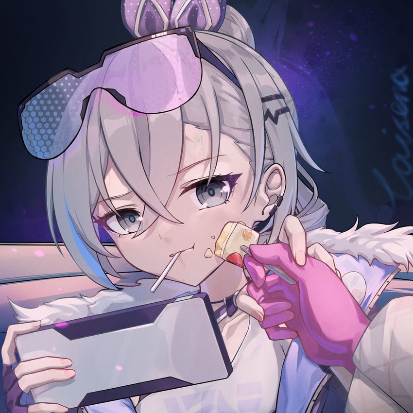 kafka and silver wolf (honkai and 1 more) drawn by caisena