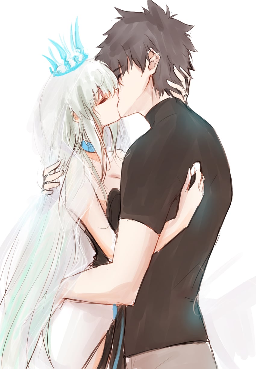 fujimaru ritsuka and morgan le fay (fate and 1 more) drawn by ringozuki