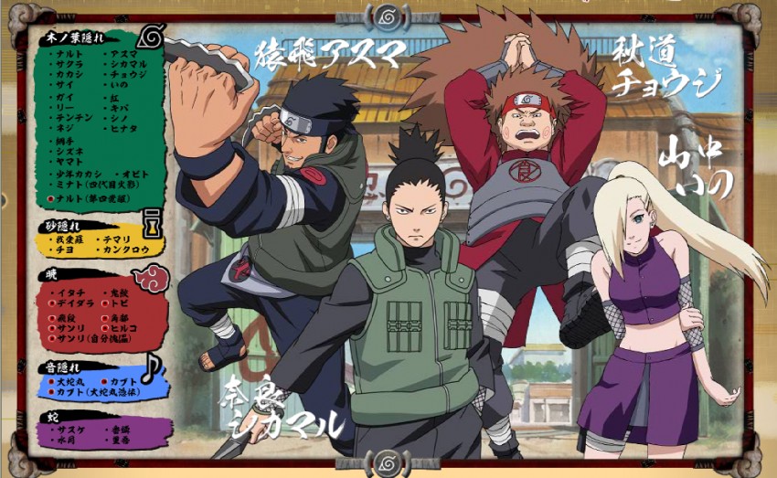 yamanaka ino, nara shikamaru, sarutobi asuma, and akimichi chouji (naruto)