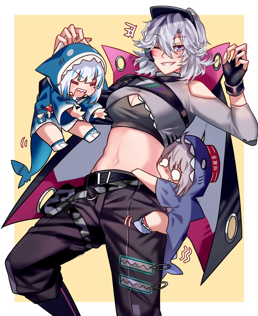 gawr gura, m200, and sl8 (hololive and 2 more) drawn by yuutama2804