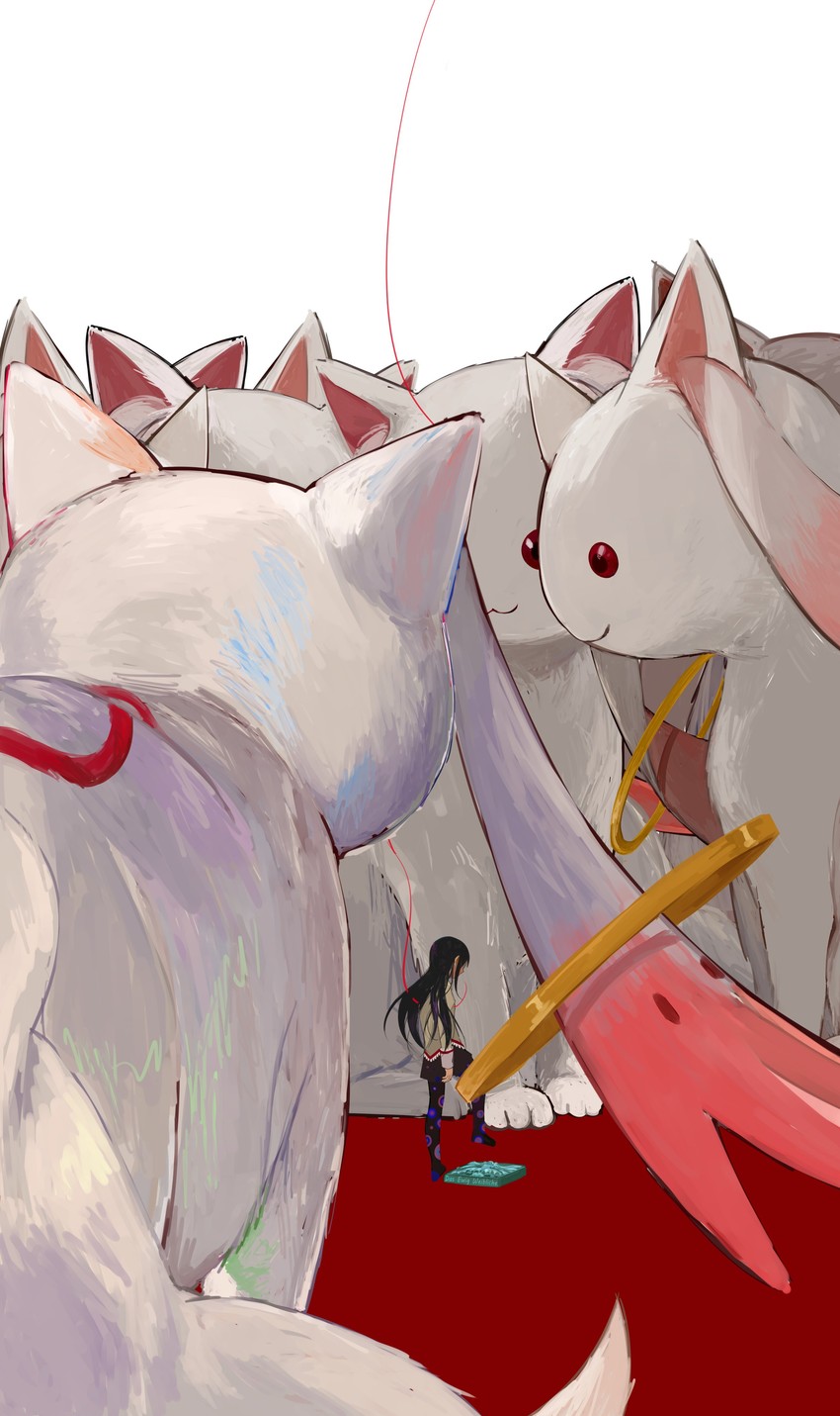 akemi homura, kaname madoka, kyubey, and ultimate madoka (mahou shoujo madoka magica and 1 more) drawn by mihifu