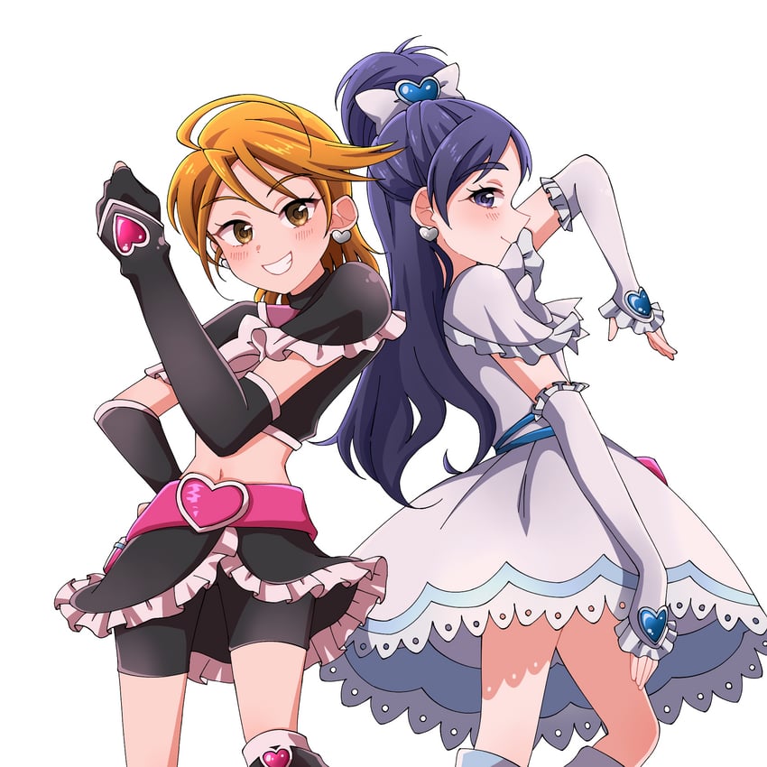 misumi nagisa, yukishiro honoka, cure black, and cure white (precure and 1 more) drawn by aikatsu0702