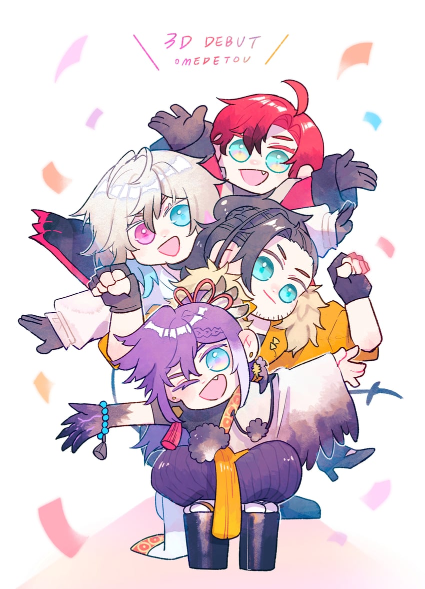 gavis bettel, machina x flayon, banzoin hakka, and josuiji shinri (holostars and 1 more) drawn by licwiz_1103