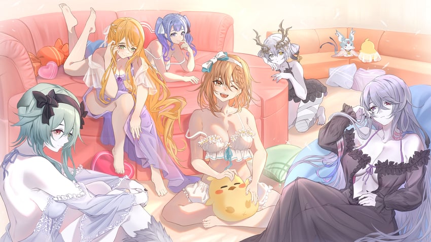 manjuu, reisalin stout, klaudia valentz, lila decyrus, patricia abelheim, and 2 more (azur lane and 4 more) drawn by 333_(pixiv8601259)