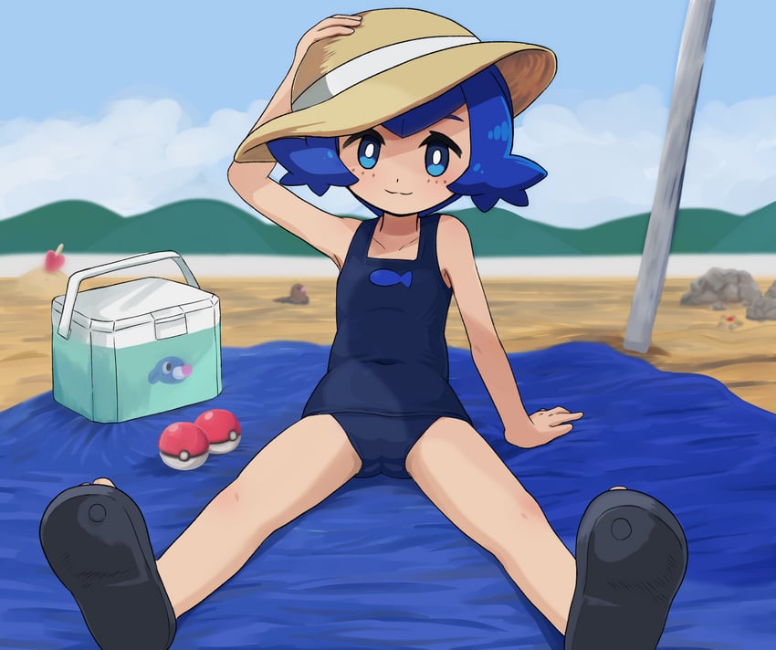 lana, popplio, and diglett (pokemon and 1 more) drawn by takamame