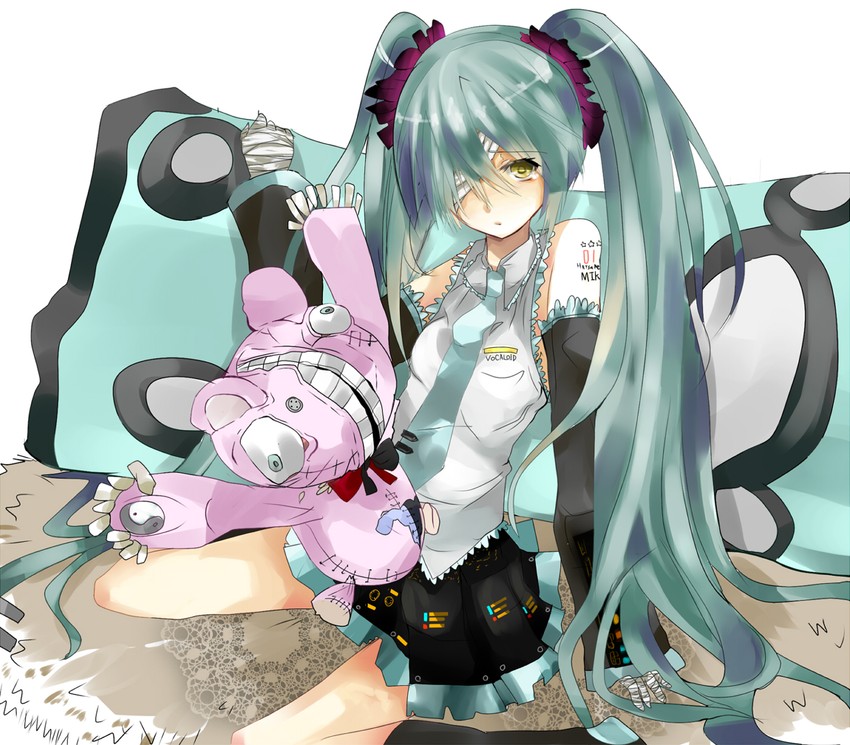 hatsune miku (vocaloid and 1 more) drawn by miyu_rekuto