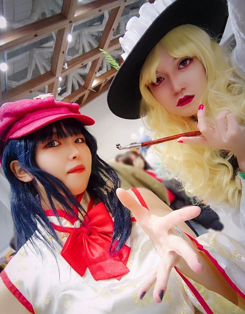 jacket girl and label girl (touhou and 1 more) drawn by rusnrg1