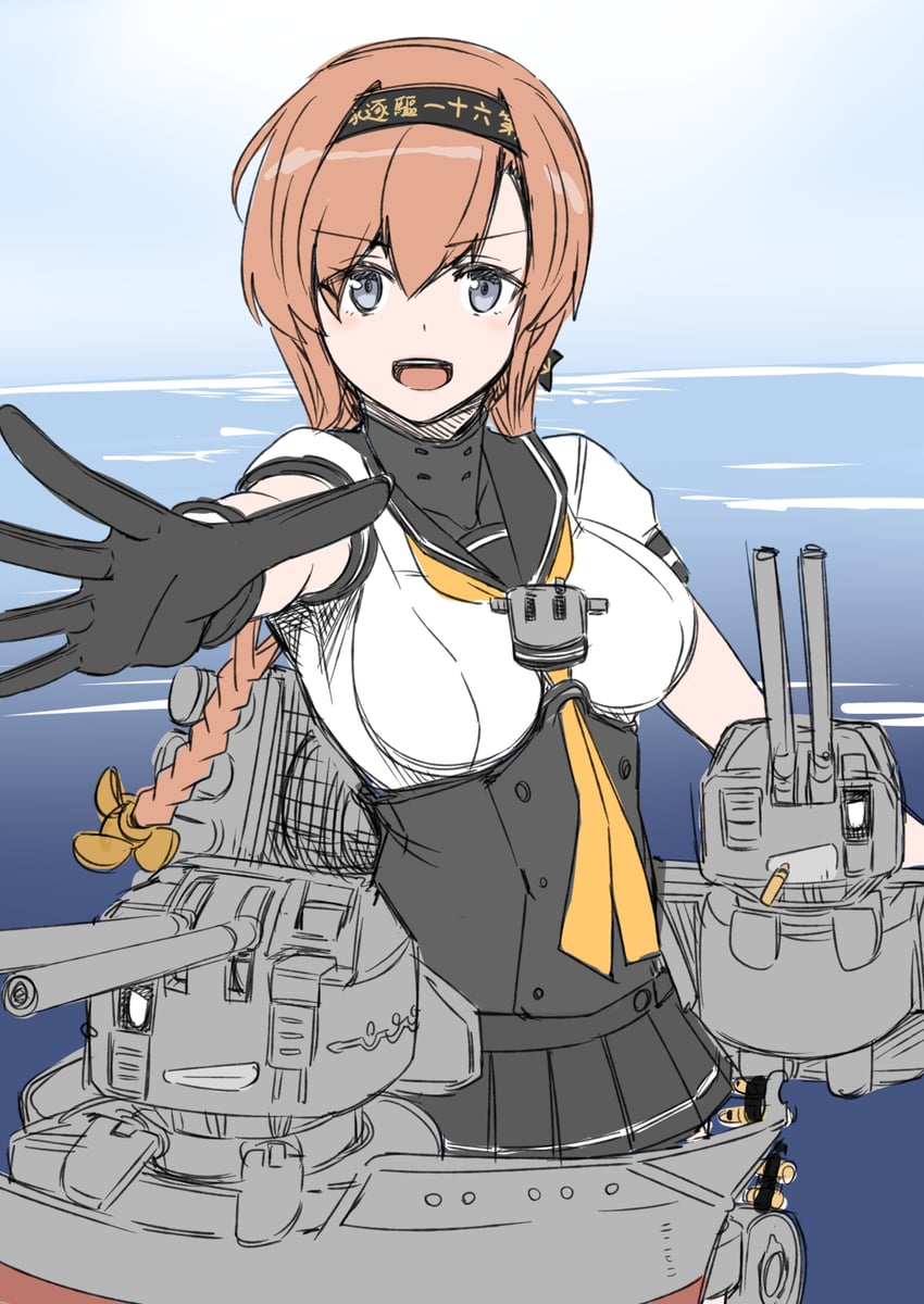 teruzuki and chou-10cm-hou-chan (kantai collection) drawn by 30-06