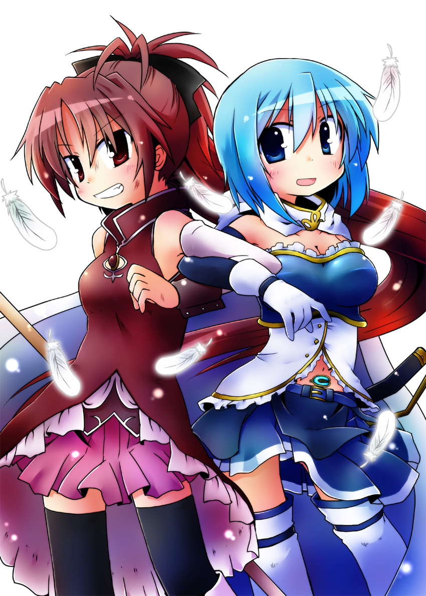 miki sayaka and sakura kyoko (mahou shoujo madoka magica) drawn by yuuhi_alpha