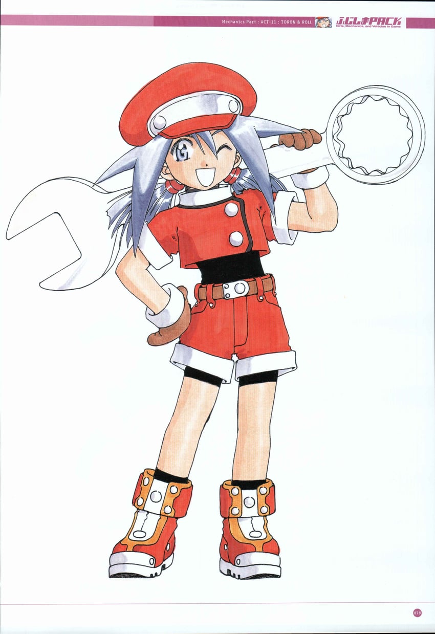 roll caskett and rivetta (mega man and 2 more) drawn by fujishima_kousuke