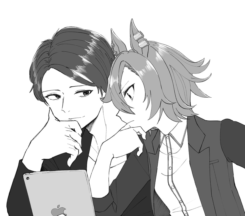 t.m. opera o and wada ryuji (umamusume and 1 more) drawn by poteo_(poteo_mot)