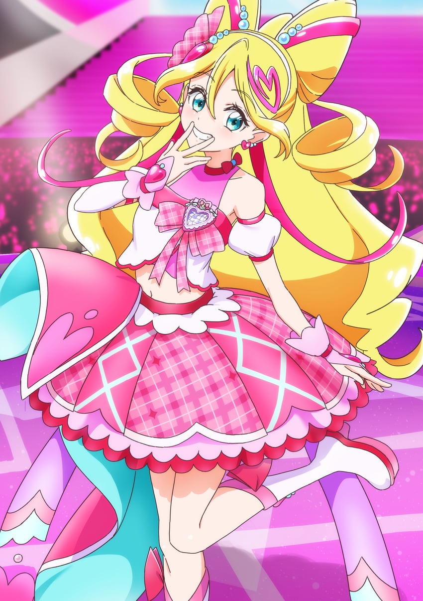 sakura uta and cure idol (precure and 1 more) drawn by kippei