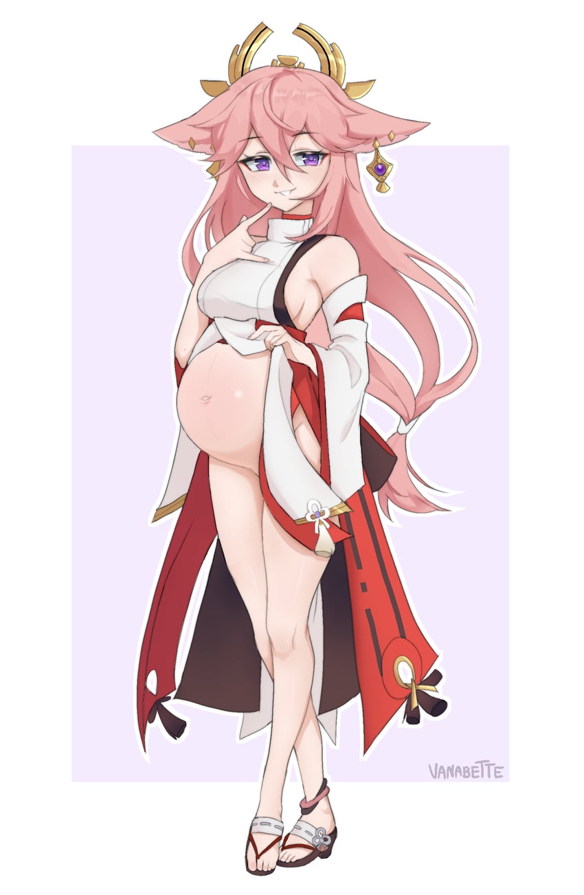 yae miko (genshin impact) drawn by vanabette