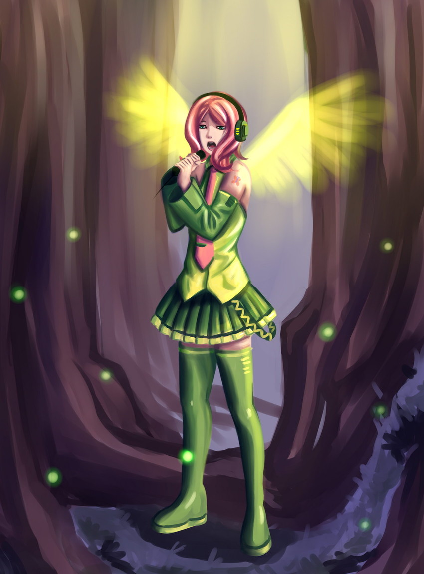 hatsune miku and fluttershy (vocaloid and 2 more) drawn by ninjaham