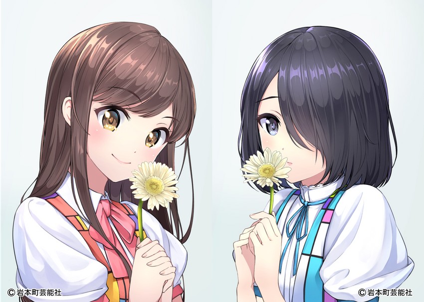 suzuki anzu and shirafuji tamaki (iwamotochou geinousha and 1 more) drawn by fujiya_takao