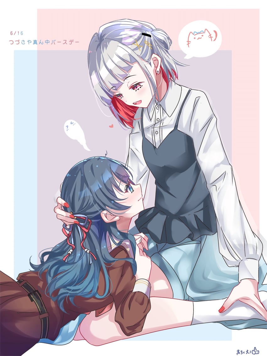 murano sayaka and yugiri tsuzuri (love live! and 1 more) drawn by sakari_(pear_8_ll)