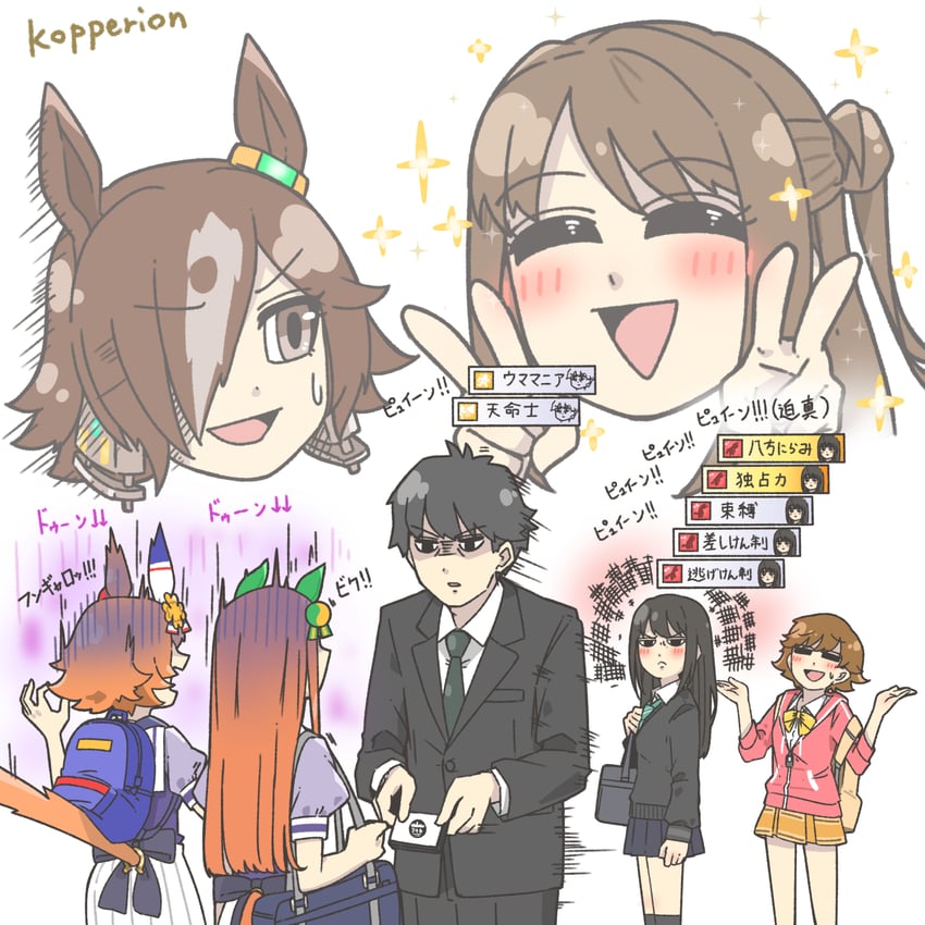 producer, shibuya rin, shimamura uzuki, silence suzuka, vodka, and 3 more (idolmaster and 2 more) drawn by kopperion