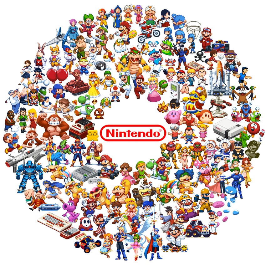 link, princess zelda, kirby, princess peach, samus aran, and 99 more (fire emblem and 59 more) drawn by pixelflag
