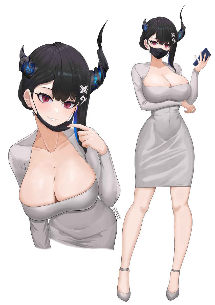 nerissa ravencroft (hololive and 1 more) drawn by lazycoffee_(wyen_iscordo)