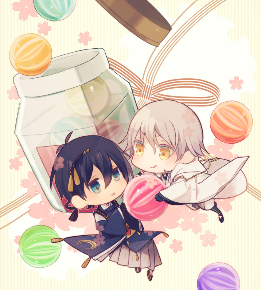 mikazuki munechika and tsurumaru kuninaga (touken ranbu) drawn by yori_(y_rsy)