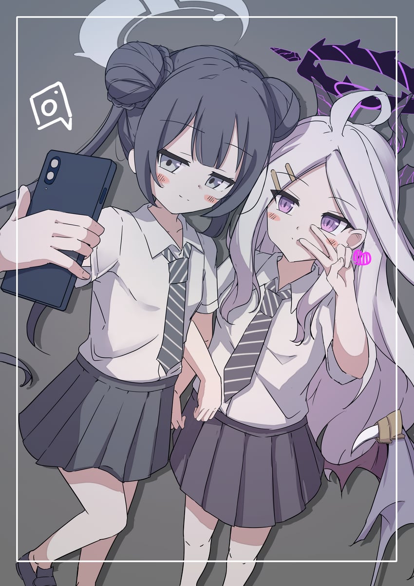 hina and kisaki (blue archive) drawn by azusa_(user_aasu3874)