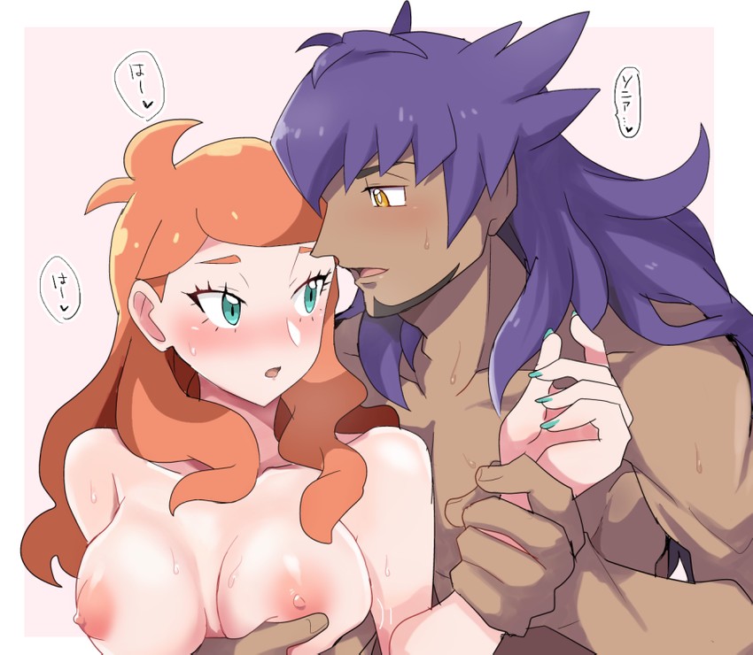 leon and sonia (pokemon and 1 more) drawn by rem_(eyes_410)