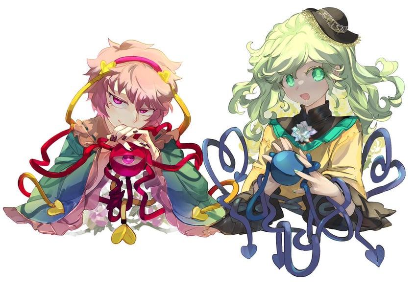 komeiji koishi and komeiji satori (touhou) drawn by chamaruk