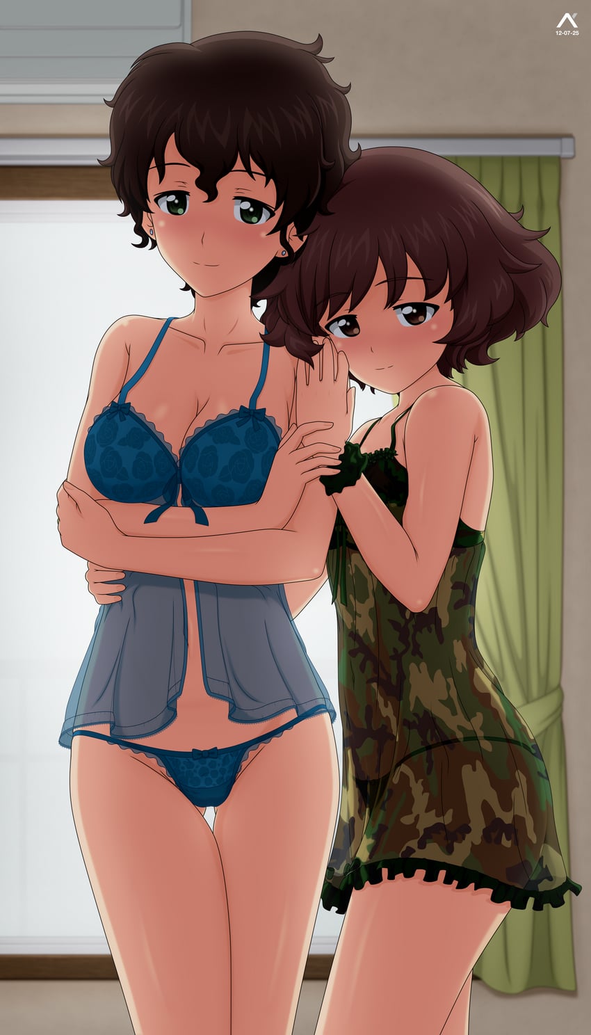 akiyama yukari and akiyama yoshiko (girls und panzer) drawn by acrux