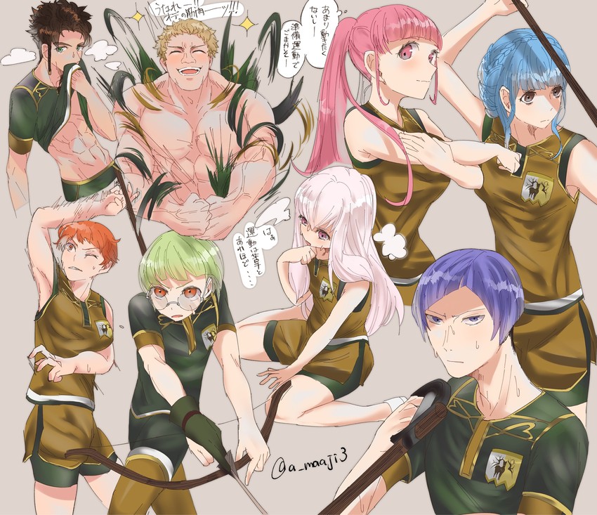 hilda valentine goneril, lysithea von ordelia, marianne von edmund, claude von riegan, leonie pinelli, and 3 more (fire emblem and 1 more) drawn by mozuku_3