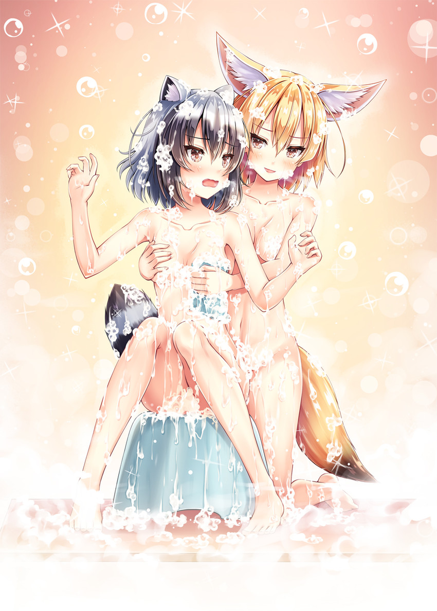 common raccoon and fennec (kemono friends) drawn by akashio_(loli_ace)