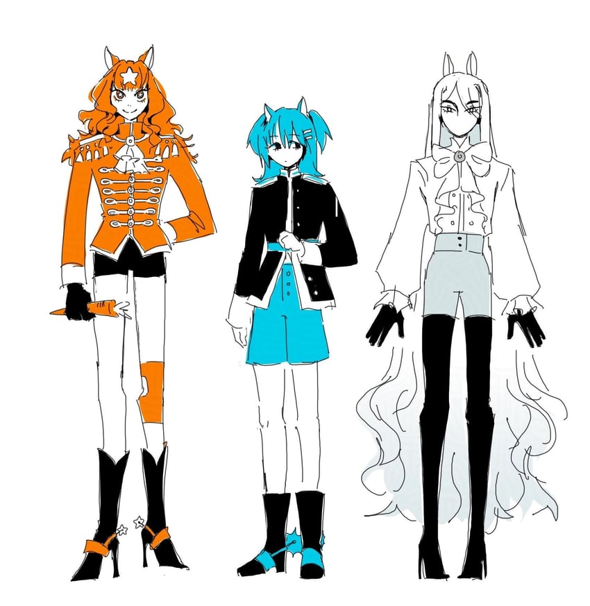 jovial merryment, cyan, and superstitional realism (horse race tests) drawn by a_(piqlia)