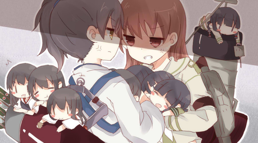 kaga, akagi, kitakami, ooi, kitakami kai ni, and 1 more (kantai collection) drawn by fud