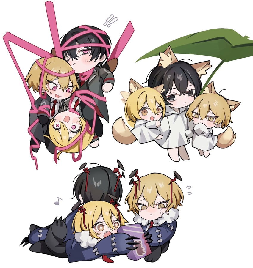 don quixote, sinclair, yi sang, and hurting teddy bear (project moon and 1 more) drawn by mu46016419