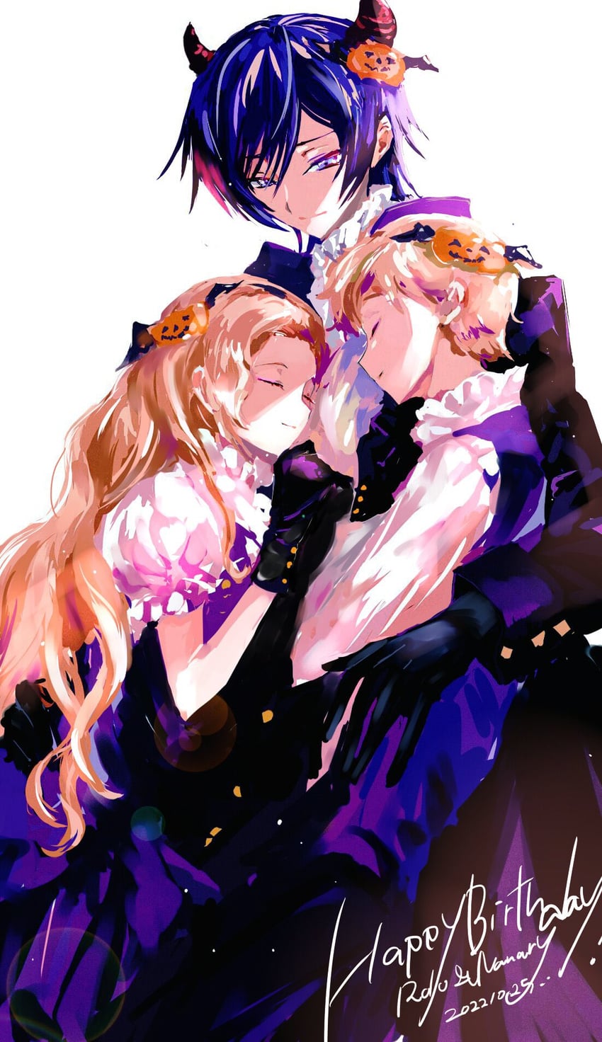 lelouch vi britannia, nunnally vi britannia, and rolo lamperouge (code geass) drawn by amatu_trabajo