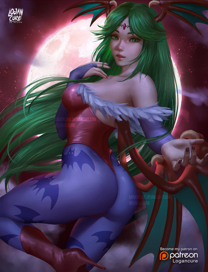 lilith and palutena (darkstalkers and 2 more) drawn by logan_cure