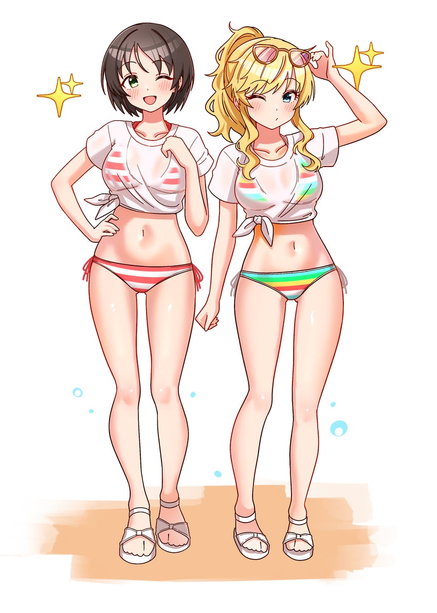 ohtsuki yui and harada miyo (idolmaster and 1 more) drawn by niban_(puka_0507)