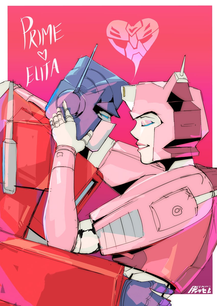 optimus prime and elita one (transformers and 1 more) drawn by primusibi