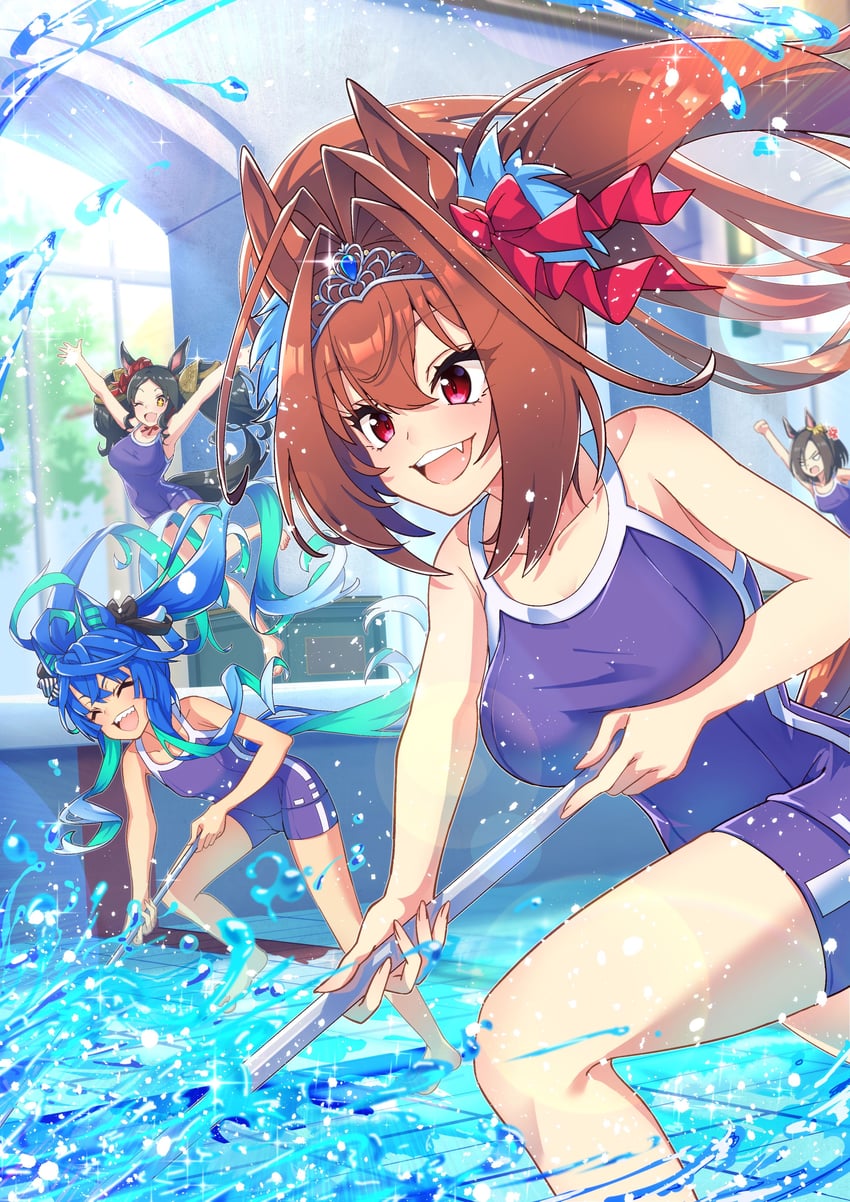 daiwa scarlet, twin turbo, air groove, and marvelous sunday (umamusume) drawn by kurokawa_heuy